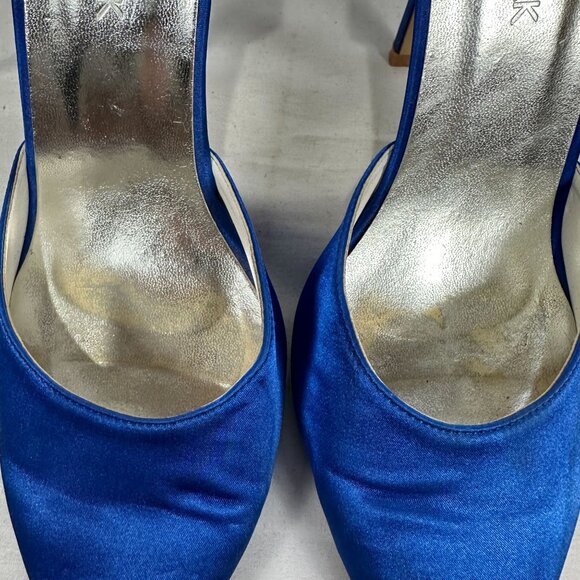 Elegant Park Blue Pointed-Toe High Heels Ankle Strap 3.5-Inch Stiletto Womens 8 - Picture 10 of 10